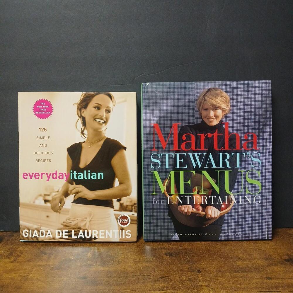 Lot of 2 Celebrity Chef Cookbooks, Martha Stewart & Giada De Laurentiis